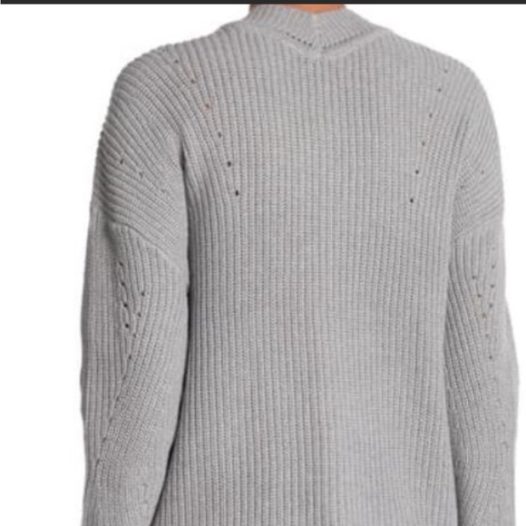 Cloth by Design Pointelle Tunic Gray Cardigan - Picture 2 of 9